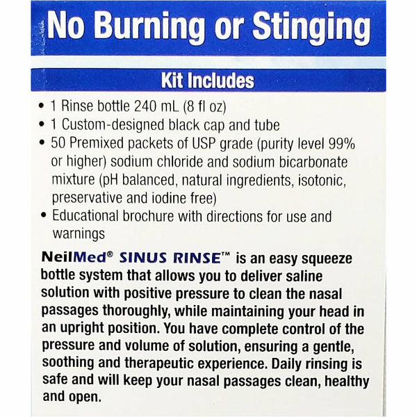 NeilMed Sinus Rinse Kit (All Natural), 50 Premixed Packets - Hargraves  Online Healthcare
