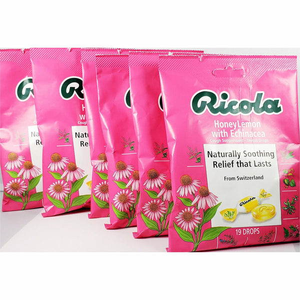 Ricola Cough Suppressant and Throat Drops Variety-Pack, 3-Flavors:  Original, Cherry Honey, Honey Lemon with Echinacea