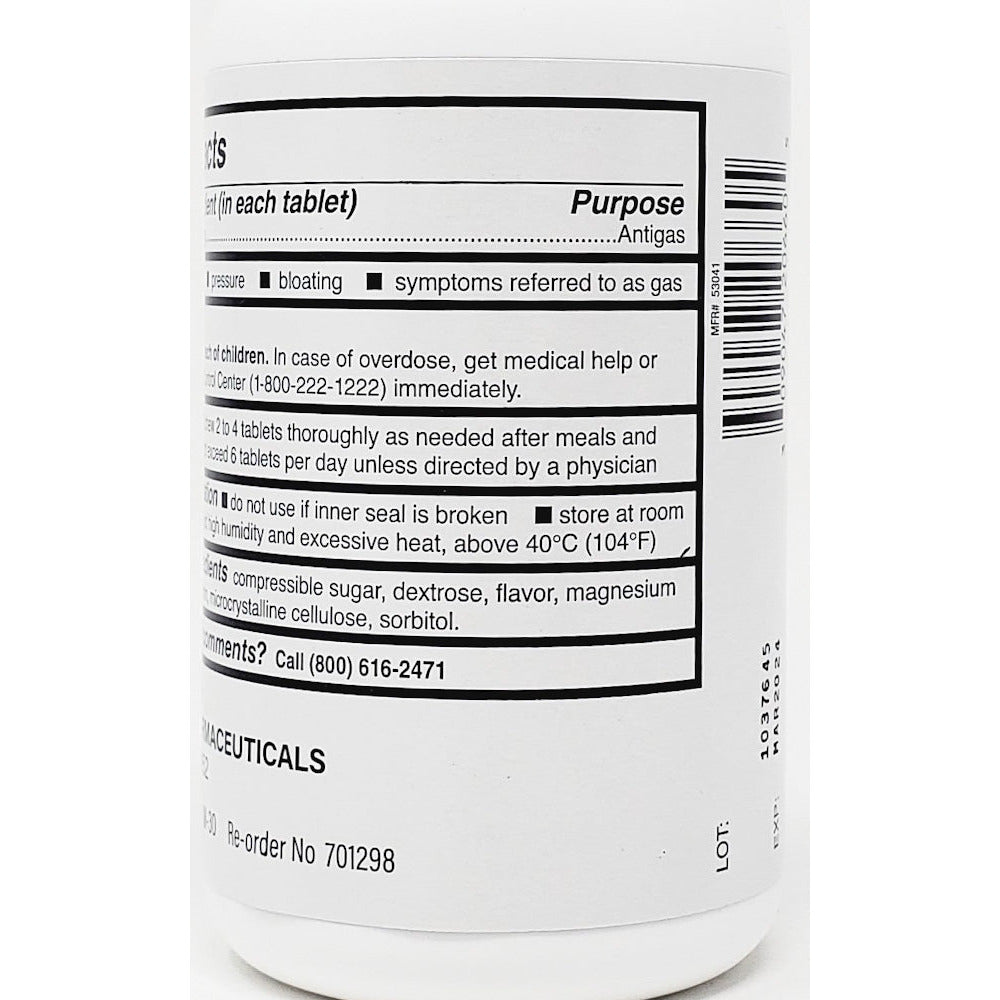 Major MiAcid Gas Relief Simethicone 80mg 100 Count Tablets