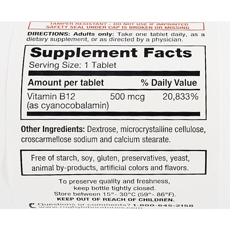 Vitamin B12 500 mcg Hargraves Online Healthcare