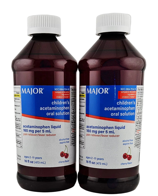 Acetaminophen (Children's) Liquid, 16 oz each (2 Pack) by Major - Main product image