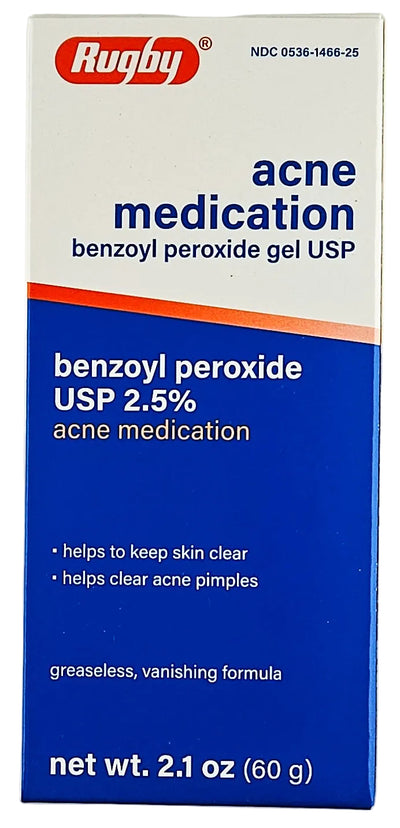 Acne Medication Benzoyl Peroxide 2.5% Gel by Rugby