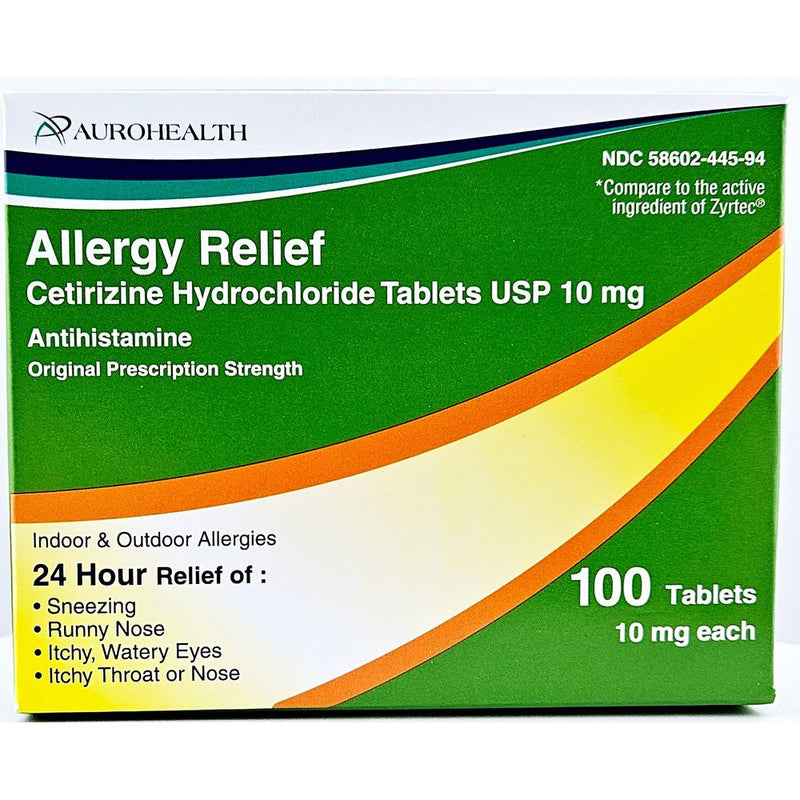 Allergy Relief, Cetirizine 10 mg 100 Tablets - Main product image