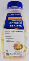 Antacid 500 mg 150 Chewable Tablets by Major (1 or 3 Pack) - Image 1