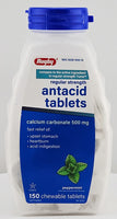 Antacid Tablets (Calcium Carbonate) 150 Chewable Tablets by Rugby (1 or 3 Pack) - Image 1