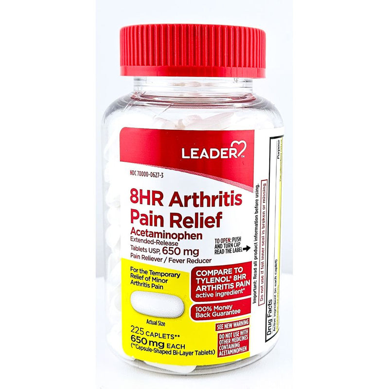 Arthritis Pain Relief 650 mg 225 Caplets by Leader - Main product image