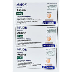 Aspirin 81 mg Chewable 3 Pack