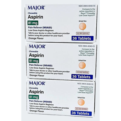 Aspirin 81 mg Chewable 3 Pack