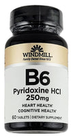 Vitamin B6, 250 mg 60 Tablets by Windmill - Image 1