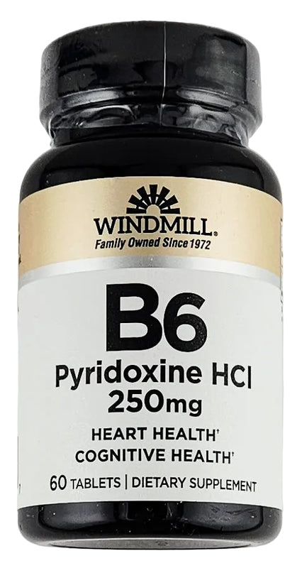 Vitamin B6, 250 mg 60 Tablets by Windmill - Main product image