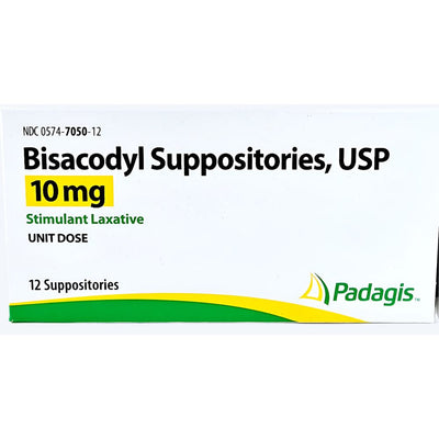 Bisacodyl 10 mg (Suppositories) 12 Count by Padagis