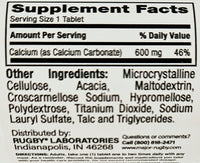 Calcium Carbonate 600 mg 60 Tablets each (1 or 3 Pack) by Rugby - Image 3