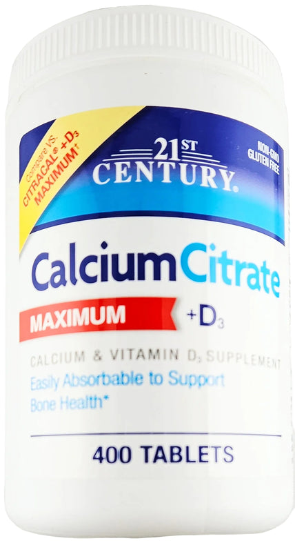 Calcium Citrate plus D3, 400 Tablets by 21st Century - Main product image
