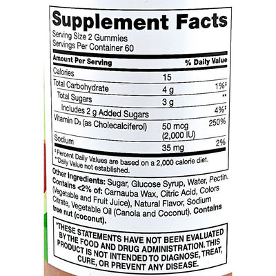 D3 Peach Flavored Gummies