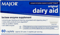 Dairy Aid 60 Caplets each by Major (1 or 3 Pack) - Image 1