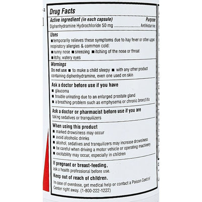 Diphenhydramine 50 mg (Antihistamine)