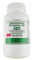 Diphenhydramine HCl, 50 mg 1000 Capsules by SDA - Image 1