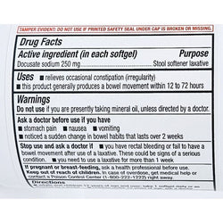 Docusate Sodium 250 mg, 100 Softgels by Major