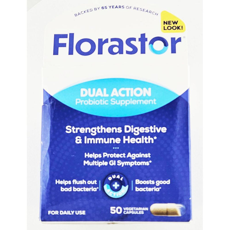 Florastor Daily Probiotic (Dual Action) 500 mg 50 Capsules - Main product image