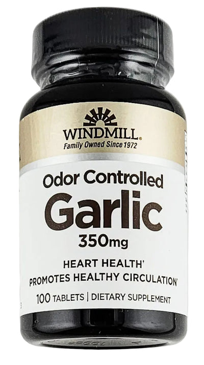 Garlic Supplement (Odor Controlled), 350 mg 100 Tablets by Windmill