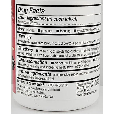 Drug facts label on a supplement container with black text on a white background