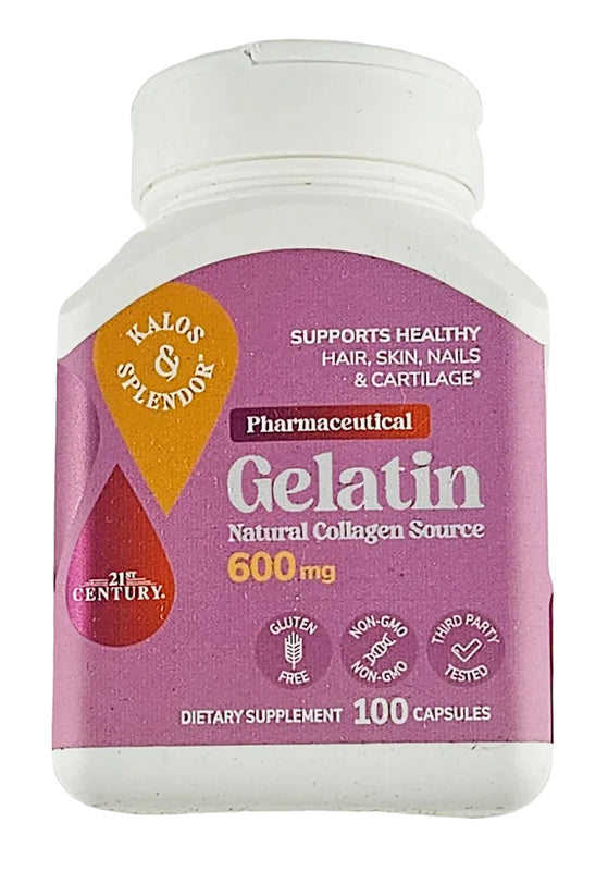 Gelatin 600 mg 100 Capsules by 21st Century - Main product image