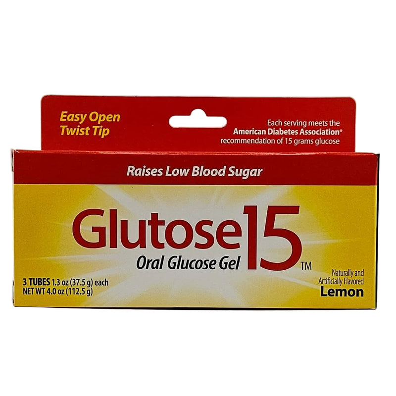 Glutose 15 (Oral Glutose Gel) 3 Tubes (lemon flavor) by Padagis - Main product image