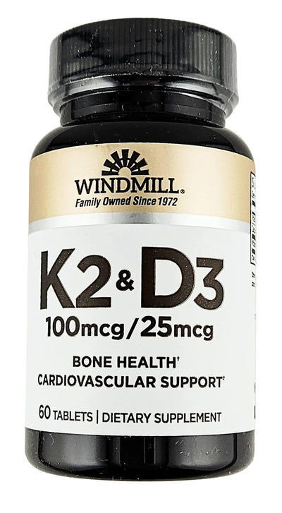 Vitamin K2 and D3, 60 Tablets by Windmill