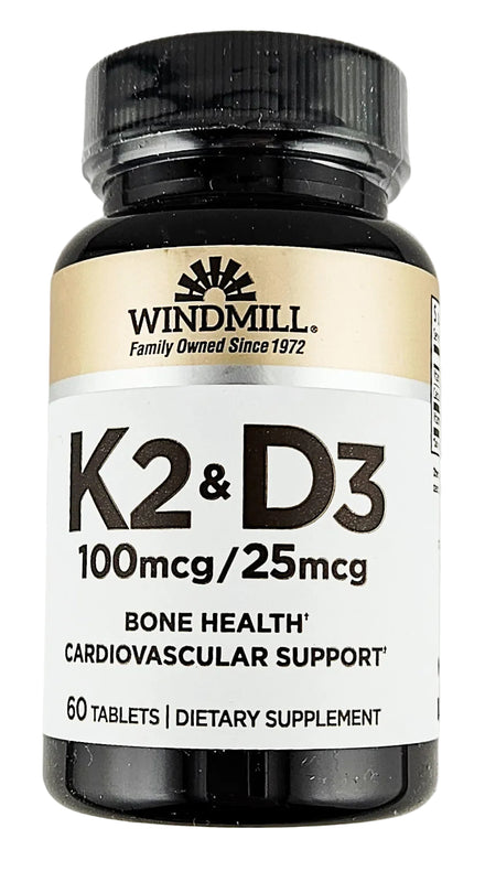 Vitamin K2 and D3, 60 Tablets by Windmill - Main product image