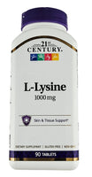 L-Lysine 1000 mg 90 Tablets by 21st Century - Image 1