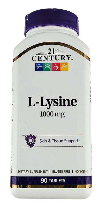 L-Lysine 1000 mg 90 Tablets by 21st Century - Main product image