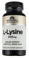 L-Lysine 500 mg 120 Tablets by Windmill - Image 1