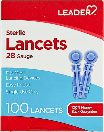 Lancets 28 Gauge 100 Count by Leader