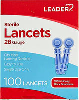 Lancets 28 Gauge 100 Count by Leader - Image 1