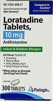 Loratadine 10 mg 300 Tablets by Padagis - Image 1