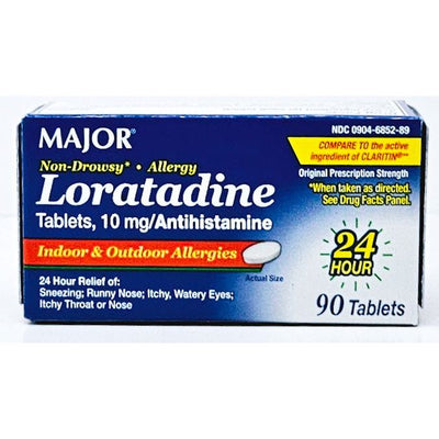 Loratadine 10 mg 90 Tablets by Major