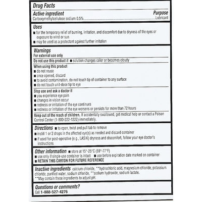 Lubricant Eye Drops by Rugby, 30 Single-Use Containers