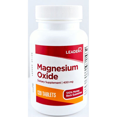 Magnesium Oxide 400 mg 120 Tablets by Leader