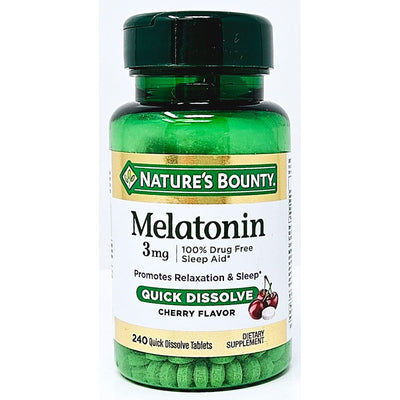 Melatonin 3 mg (Quick Dissolve) 240 Tablets by Natures Bounty
