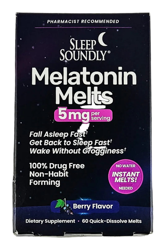 Melatonin Melts, 5 mg (Berry Flavor) 60 Melts by Sleep Soundly - Main product image