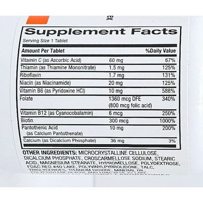 Supplement facts white label for Nephro -Vite by Rugby