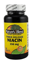 Niacin 250 mg (Timed Release) 100 Tablets by Natures Blend - Image 1