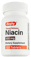 Niacin 500 mg (Timed Release) 100 Tablets by Rugby - Image 1