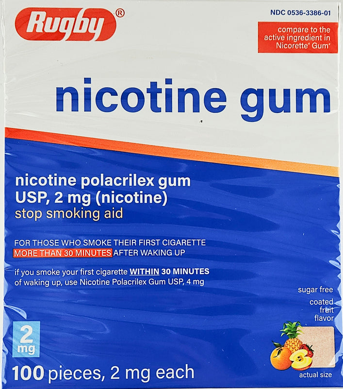 Nicotine Gum 2mg (Coated Fruit Flavor) 100 Pieces - Main product image