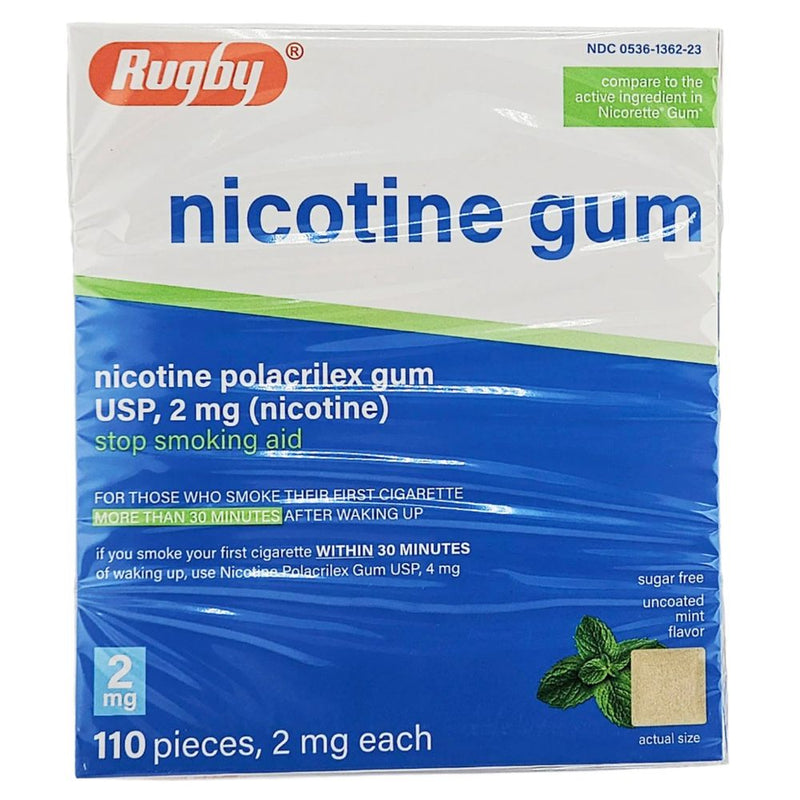 Nicotine Gum 2mg (Uncoated Mint Flavor) 110 Piece - Main product image