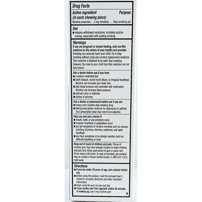 Nicotine Gum Sugar Free Mint Flavor