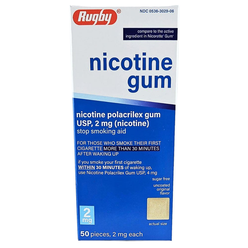 Nicotine Gum 2mg (Uncoated Original Flavor) Sugar Free 50 Piece - Main product image
