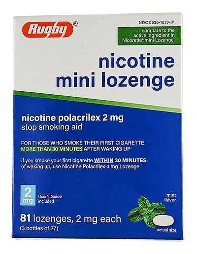 Nicotine Mini Lozenge 2 mg (Mint Flavor) 81 Lozenges