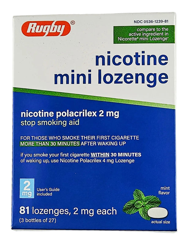 Nicotine Mini Lozenge 2 mg (Mint Flavor) 81 Lozenges - Main product image