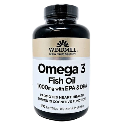 Omega-3 Fish Oil 1000 mg 180 Softgels by Windmill